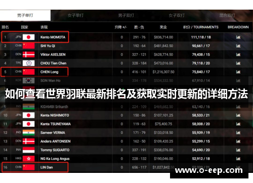 如何查看世界羽联最新排名及获取实时更新的详细方法